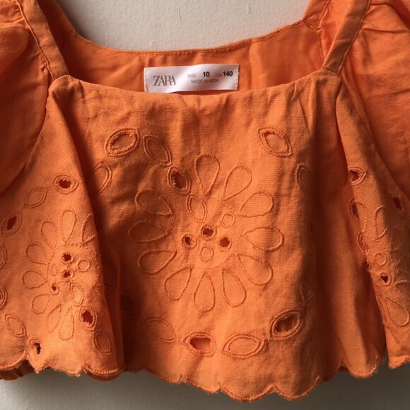 Zara Embroidered Eyelet Crop Top - Picture 3 of 7